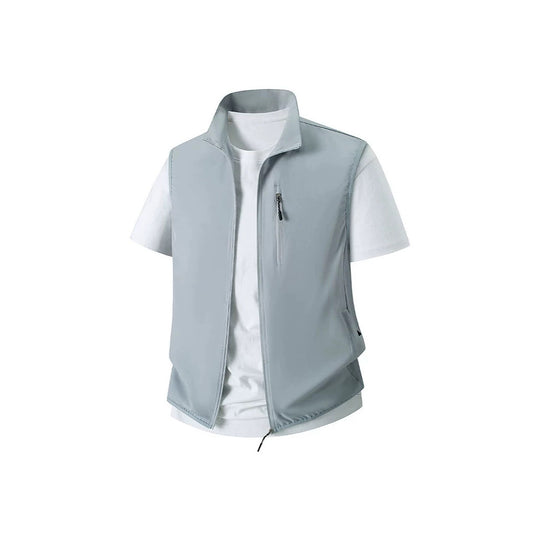 Herren Leichte Softshell-Utility-Weste mit Stehkragen, wasserabweisender Außenlage und Reißverschlusstaschen Nord Taschen