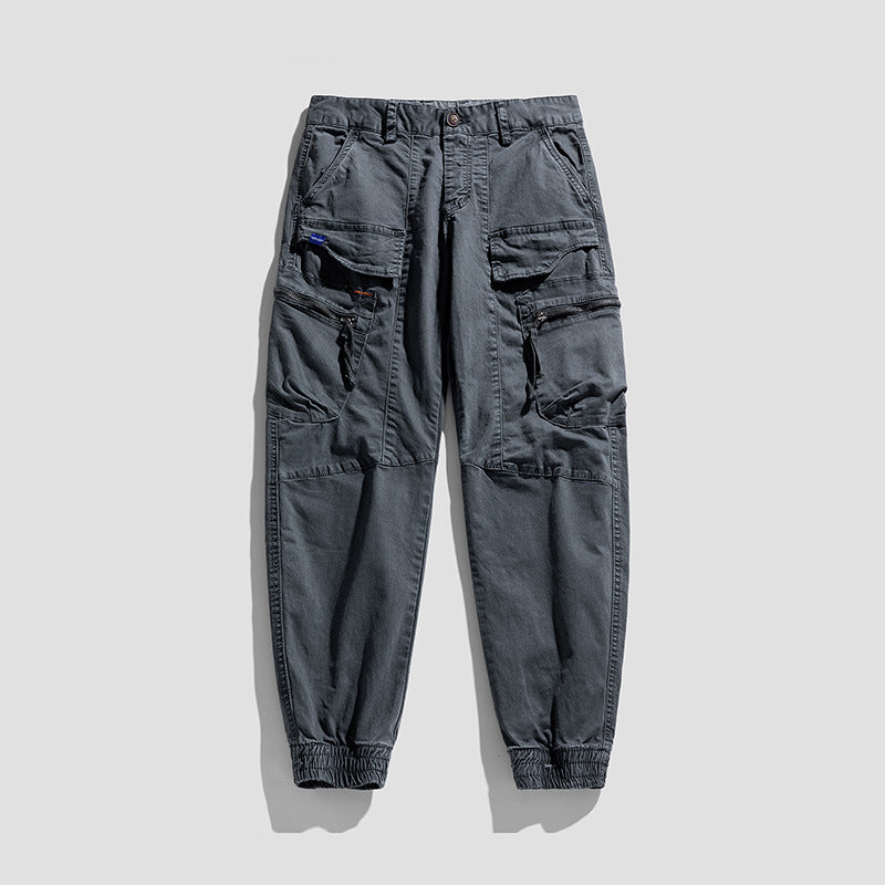 Herren Multifunktionale Cargo-Jogginghose im Tactical-Canvas-Stil mit Knie‑Paneelen, Reißverschluss‑ und Klappentaschen Nord Taschen