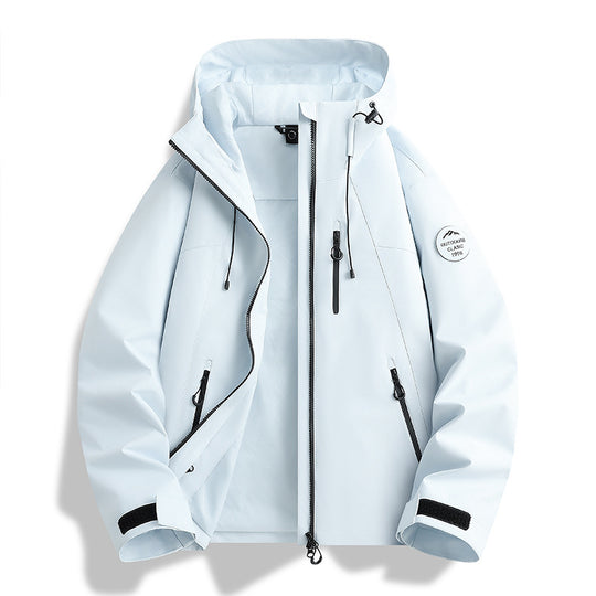 Damen Leichte wasserdichte Kapuzenjacke mit Teddy‑Charm und verdeckten Reißverschlusstaschen Nord Taschen