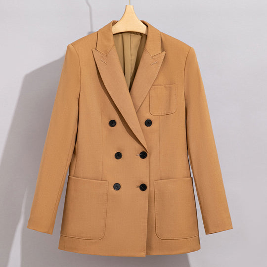 Damen Doppelreihiges Blazer‑Hosen‑Set aus Wollmischung mit legerem Oversize‑Blazer und hochtaillierter Bundfaltenhose Nord Taschen