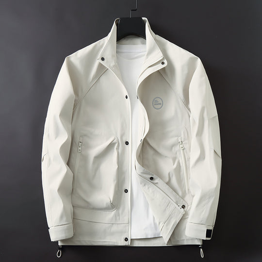 Herren Leichte technische Softshell-Übergangsjacke mit Stehkragen und verdeckter Reißverschlussleiste Nord Taschen
