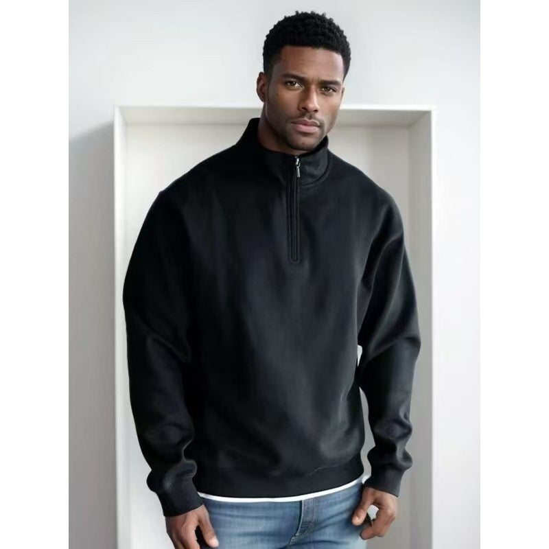 Herren Sportlicher Sweatpullover mit Stehkragen Nord Taschen