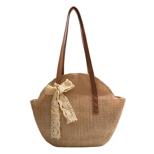 Damen stilvolle Handtasche aus geflochtenem Material mit charmanten Details Nord Taschen