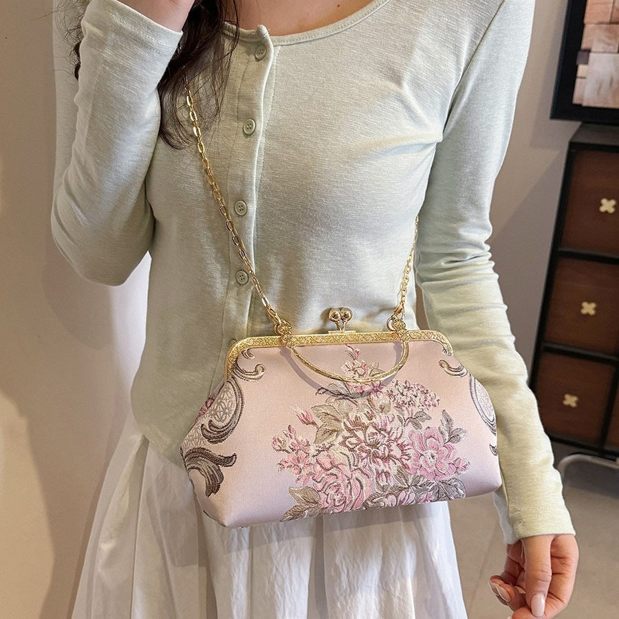 Damen elegante Clutch mit blumigem Dekor Nord Taschen