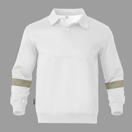 Herren Relaxed Polo-Sweatshirt mit Druckknopf-Blende und Kontrastarmdetails Nord Taschen