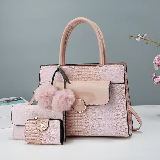 Damen Handtasche mit strukturiertem Design und abnehmbarem Zubehör Nord Taschen