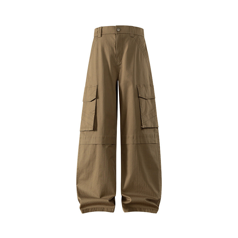 Damen weite Cargo-Hose mit hoher Taille und Multifunktions-Taschen Nord Taschen