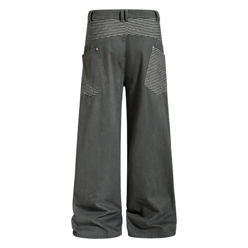 Damen Weite High‑Waist Culotte-Jeans im Palazzoschnitt mit kontrastierten Eingrifftaschen Nord Taschen