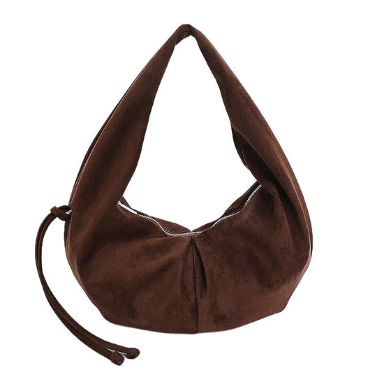 Damen Hobo-Tasche aus weichem Veloursleder mit praktischer Kordelzugöffnung Nord Taschen