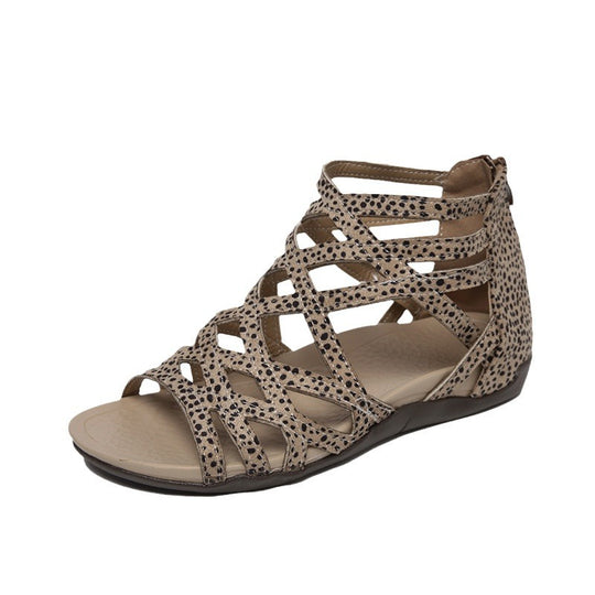 Damen  Riemchen-Sandalen mit geflochtenem Gitterdesign, gepolstertem Komfortfußbett und praktischem Fersenreißverschluss Nord Taschen