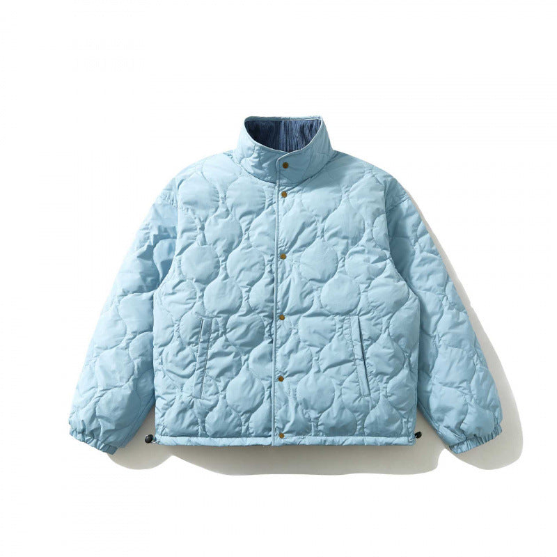 Herren Wattierte Cordjacke mit Stehkragen, Druckknopfverschluss und elastischem Saum Nord Taschen