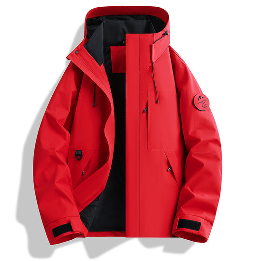 Herren Wasser- und Winddichte Softshell-Outdoorjacke mit verstellbarer Kapuze Nord Taschen