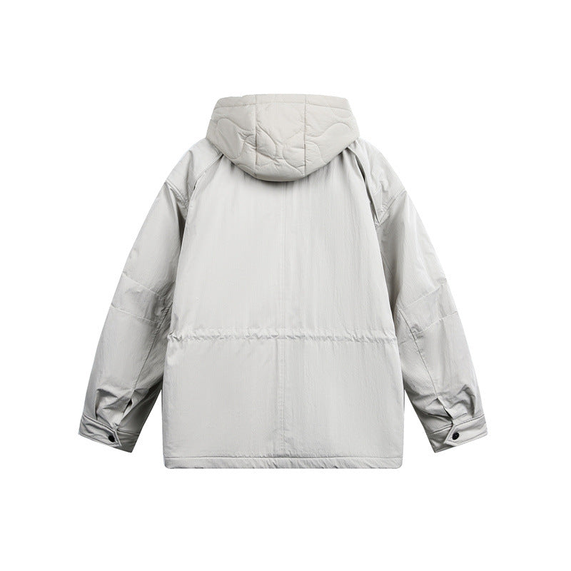 Herren Oversize Parka mit gesteppter Wattierung und Tunnelzug Nord Taschen