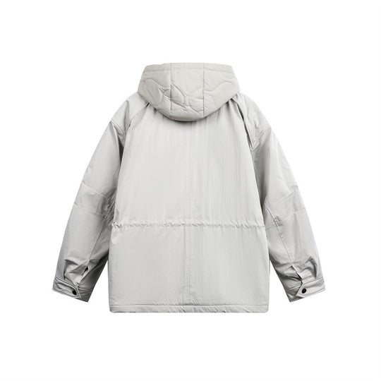 Herren Oversize Parka mit gesteppter Wattierung und Tunnelzug Nord Taschen