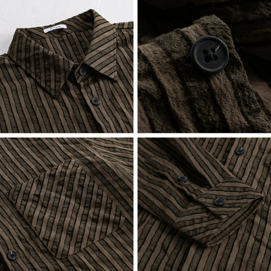 Herren Strukturierter Cord-Overshirt im Relaxed-Fit mit aufgesetzter Brusttasche Nord Taschen