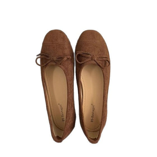 Damen Ballerina-Schuhe mit modischer Schleifenverzierung und komfortablem Fußbett