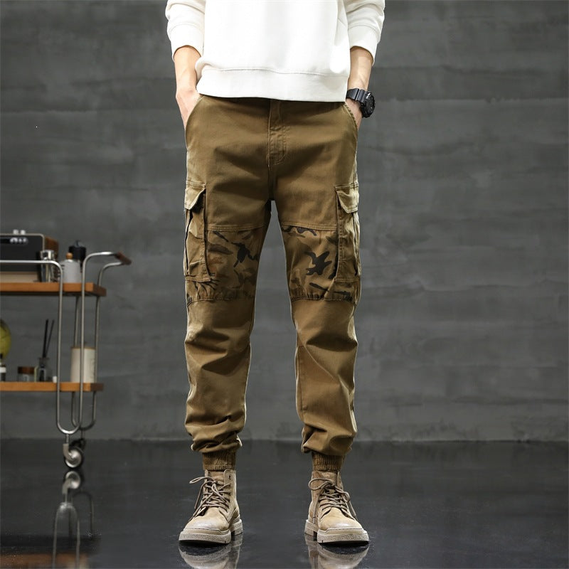 Herren Cargo-Jogginghose mit Camouflage-Knieeinsatz & elastischen Bündchen Nord Taschen