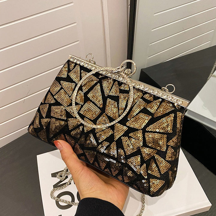 Damen glamouröse Clutch-Tasche mit funkelnden Pailletten Nord Taschen