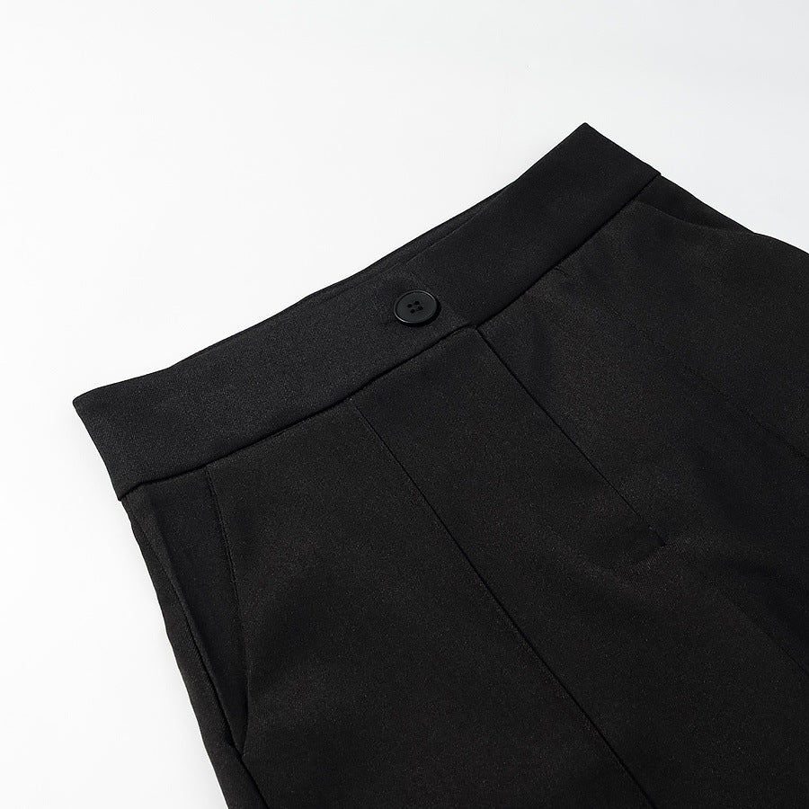 Damen Elegante weite Bundfaltenhose mit geradem Bein und Bügelfalte Nord Taschen