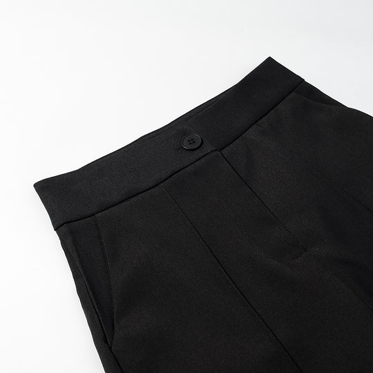 Damen Elegante weite Bundfaltenhose mit geradem Bein und Bügelfalte Nord Taschen