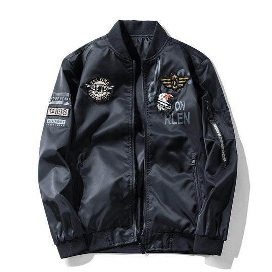 Herren Piloten-Bomberjacke im Aviator-Look mit Patch‑Applikationen und windabweisendem Nylon Nord Taschen