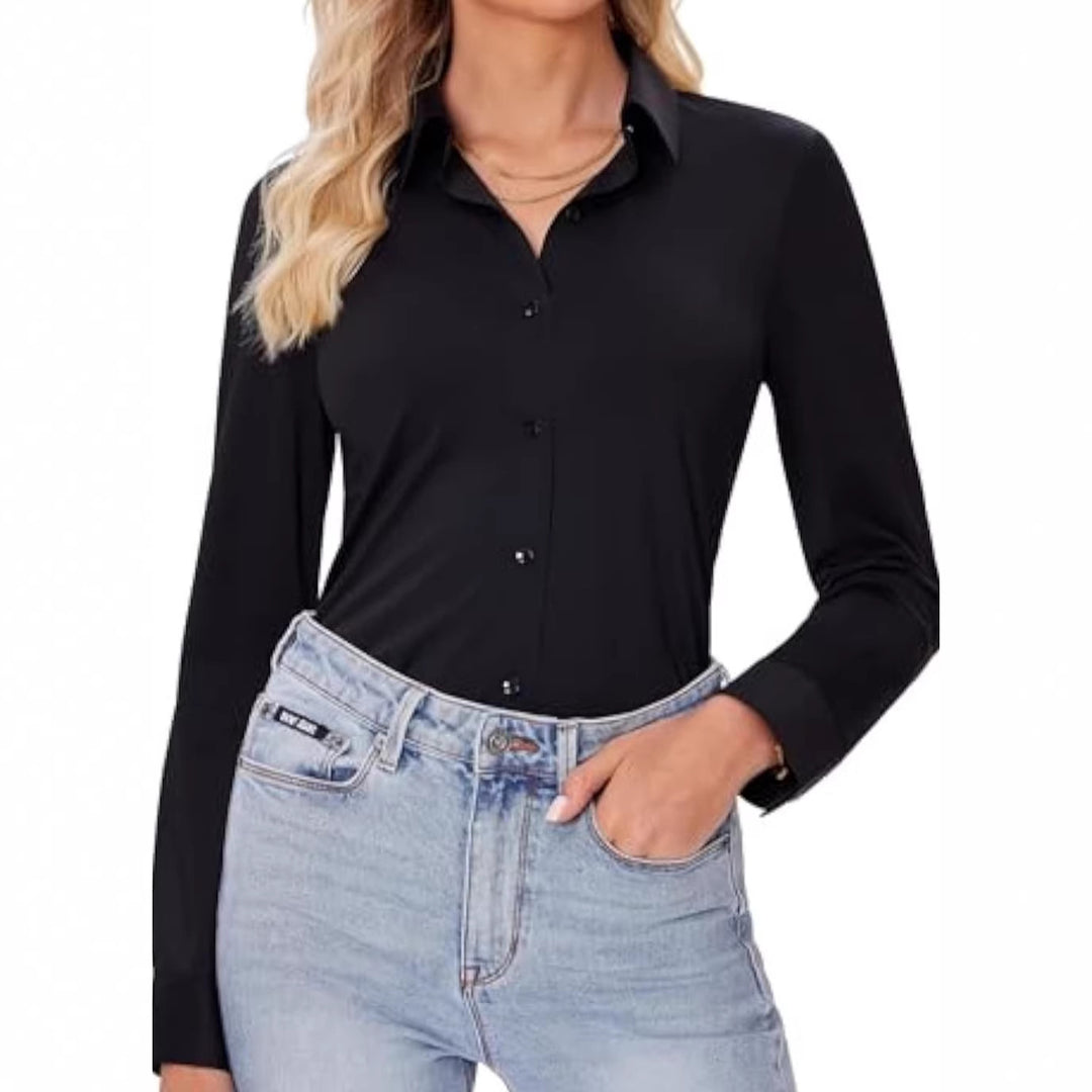 Damen Elegantes Langarmhemd Nord Taschen