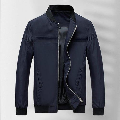 Herren schlichter Slim-Fit Zipper-Blouson mit Stehkragen, tonalen Nahtdetails und elastischen Bündchen Nord Taschen