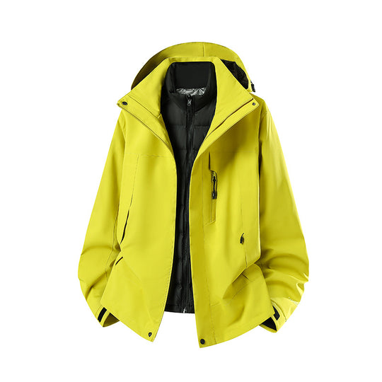 Damen Zweiteilige Softshell-Parka mit herausnehmbarer Steppinnenjacke Nord Taschen