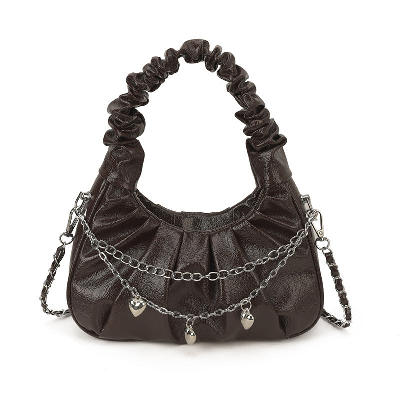 Damen Designer Umhängetasche mit elastischem Trageriemen und Funkelelementen Nord Taschen