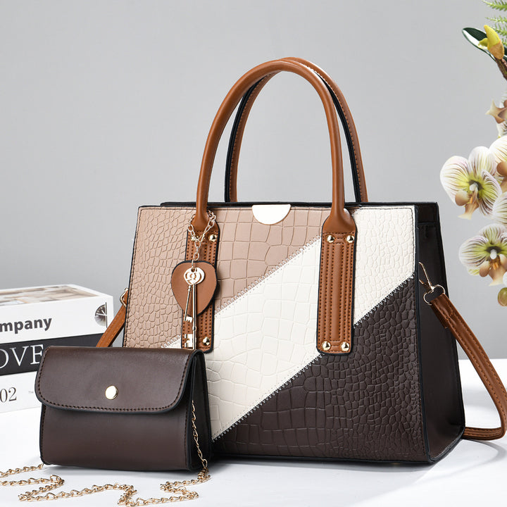 Damen elegante Handtasche mit Krokodilprägung und abnehmbarer Mini-Clutch Nord Taschen