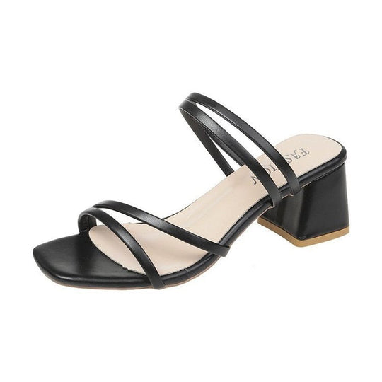 Damen Sandalen mit stilvollem Blockabsatz und feinen Riemen