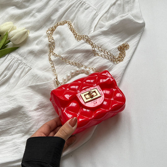 Damen Taschenhandtasche mit Perlen-Detail und luxuriöser Oberflächenstruktur Nord Taschen