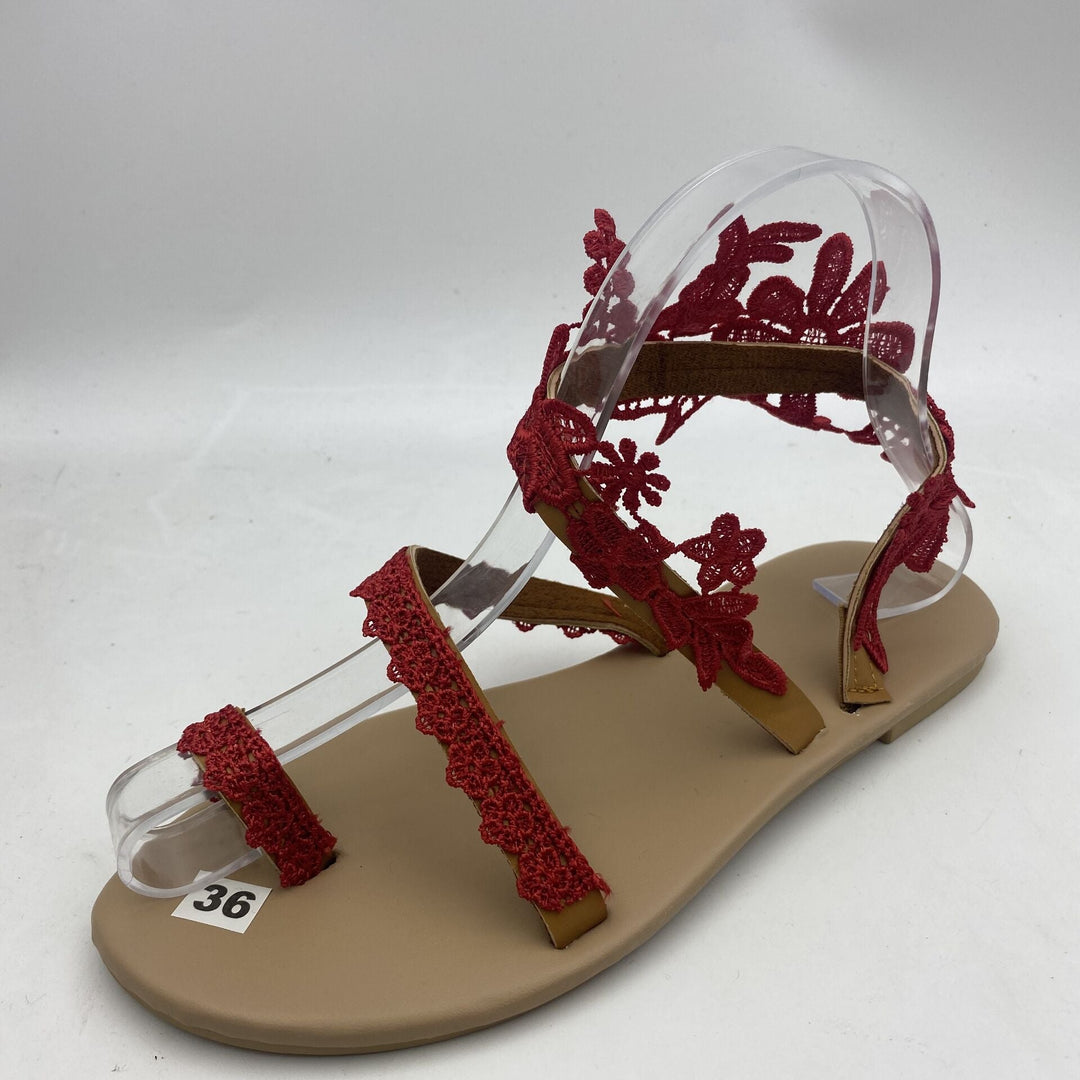 Damen Glamouröse und elegante Zehentrenner-Sandalen mit Perlenschmuck