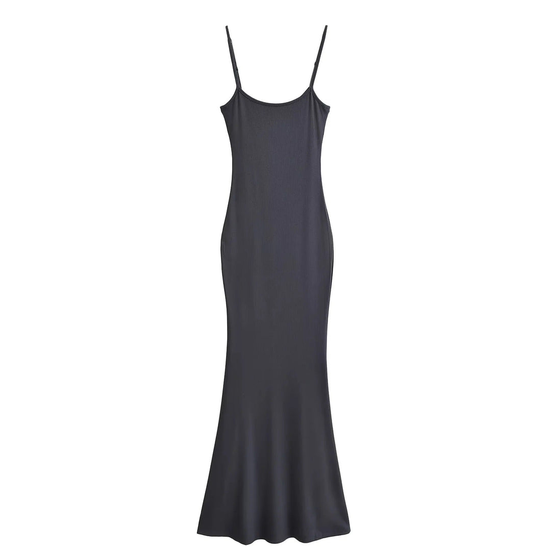Damen figurbetontes Träger-Maxikleid aus Jersey