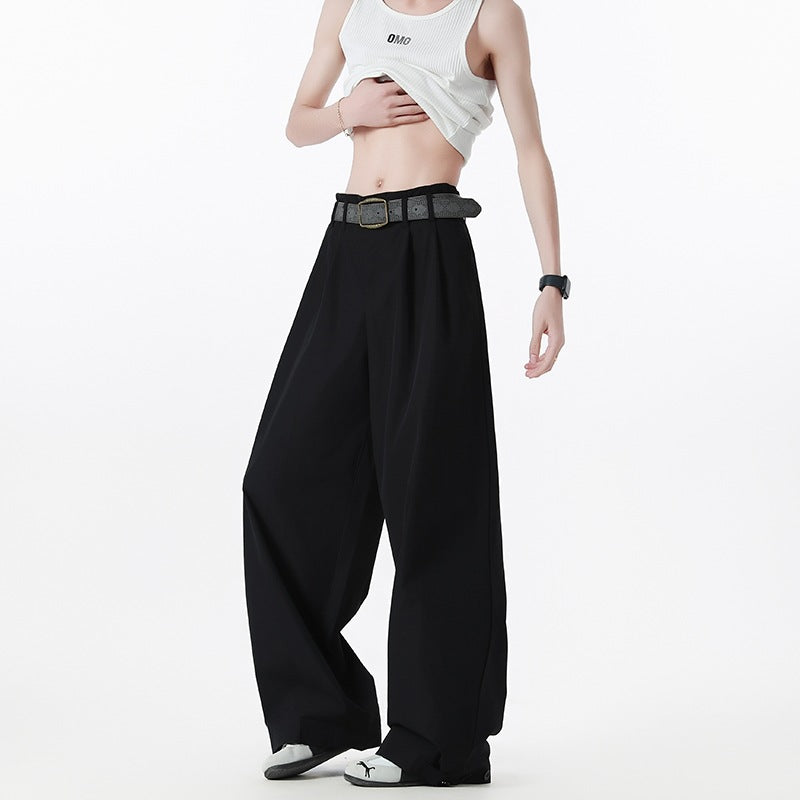 Damen Weite High-Waist Cargohose mit Kellerfalten, verstellbarem Beinabschluss & Utility-Gürtel Nord Taschen