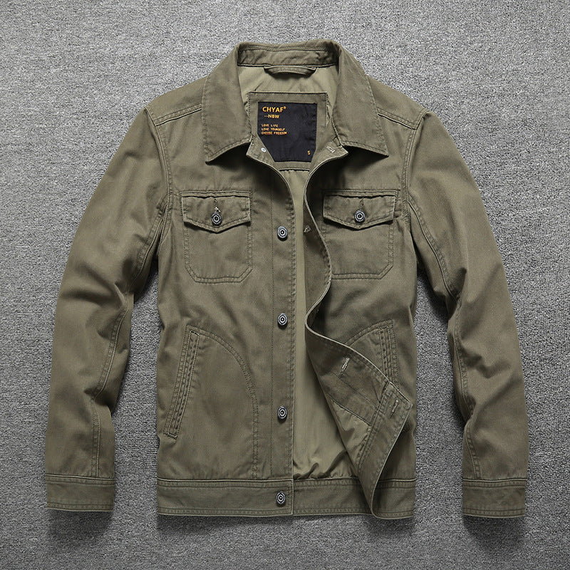 Herren Baumwoll-Twill Hemdjacke im Workwear‑Stil mit Brusttaschen Nord Taschen