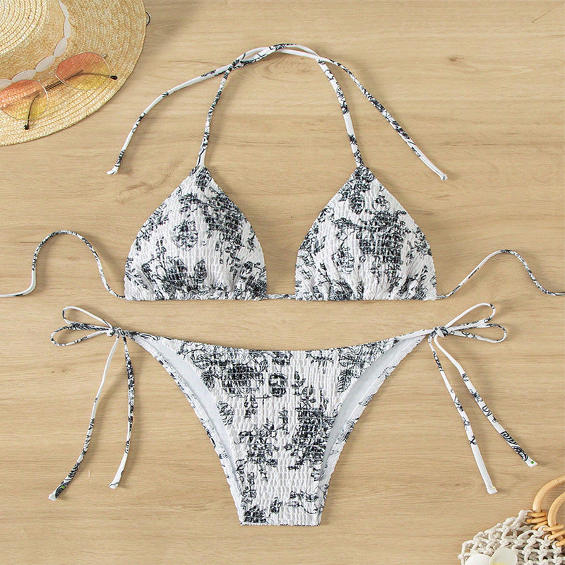 Damen Triangel-Bikini-Set mit floralem Muster und verstellbaren Trägern Nord Taschen
