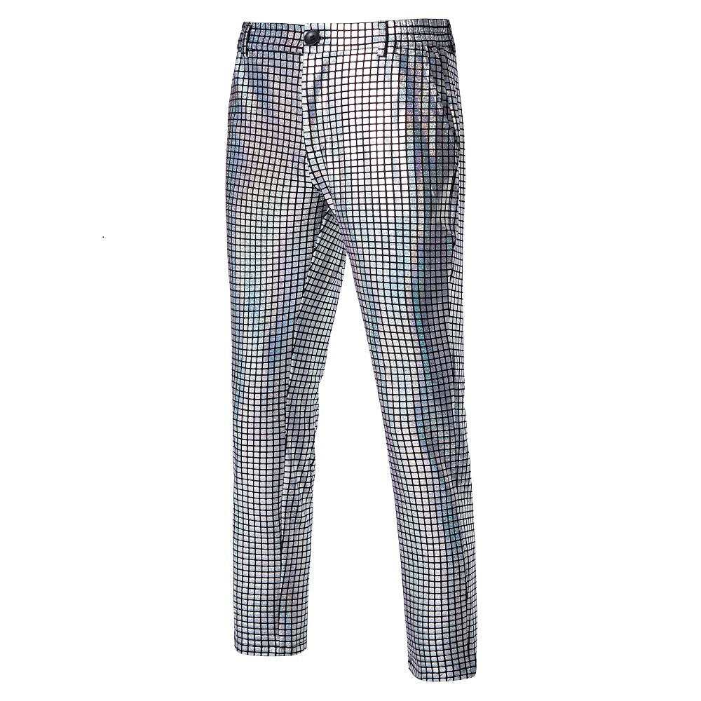 Herren Slim-Fit Anzughose mit glänzender Paillettenoptik und feinem Karomuster Nord Taschen