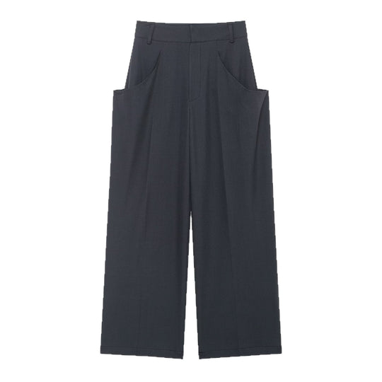 Damen Weite Culotte‑Hose mit hoher Taille und großen aufgesetzten Taschen Nord Taschen