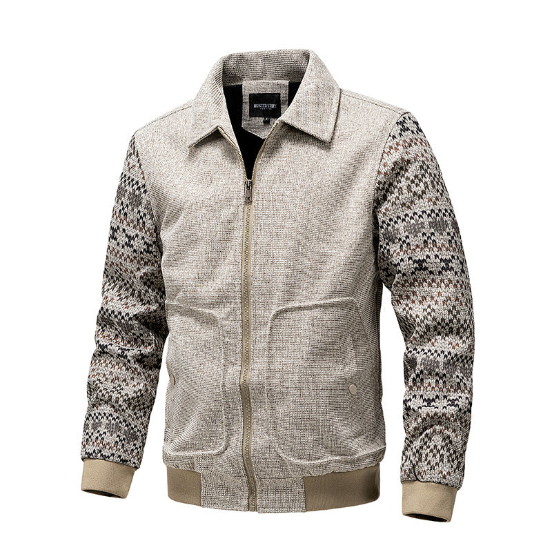 Herren Strickblouson mit Reißverschluss und Norwegerärmeln Nord Taschen