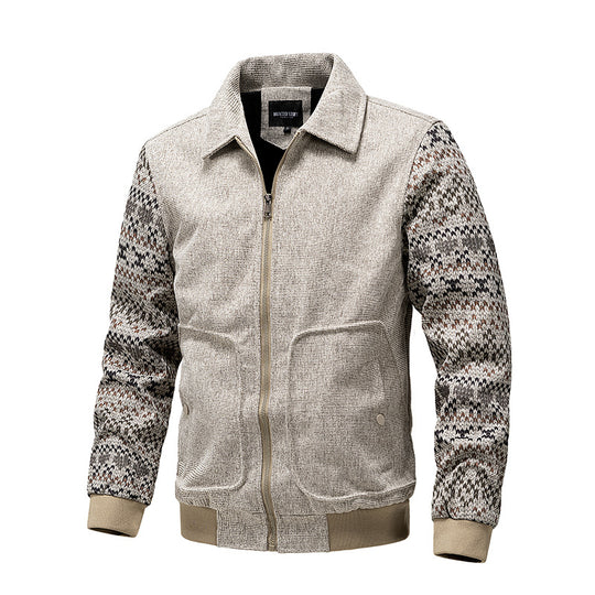 Herren Strickblouson mit Reißverschluss und Norwegerärmeln Nord Taschen