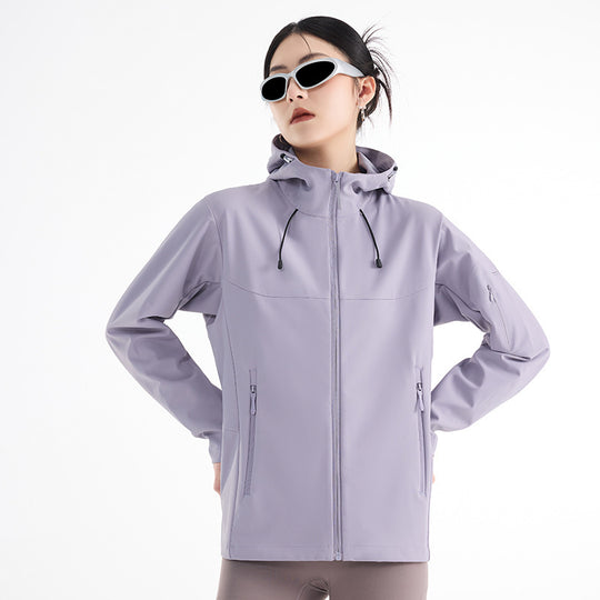 Damen Atmungsaktive Softshell-Regenjacke mit Kapuze, winddicht und minimalistischer Tech-Optik Nord Taschen
