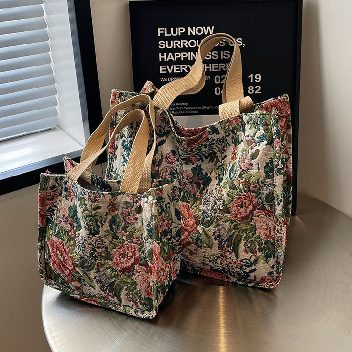 Damen Einkaufstasche im floralen Jacquard-Design Nord Taschen