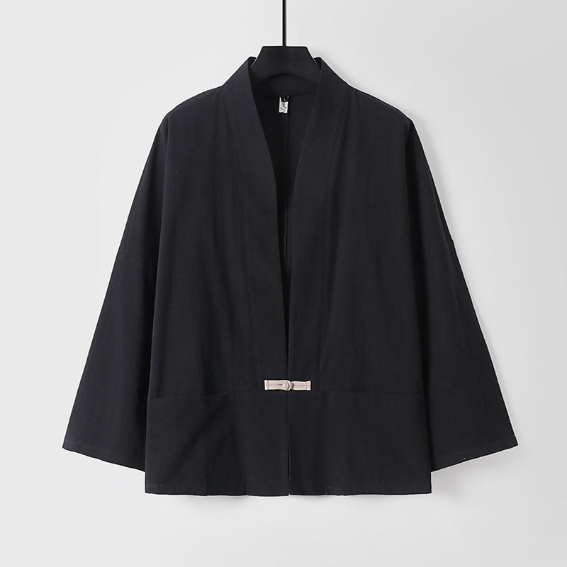 Damen Leichte Kimono-Jacke aus Baumwollmix mit lockerer Passform Nord Taschen