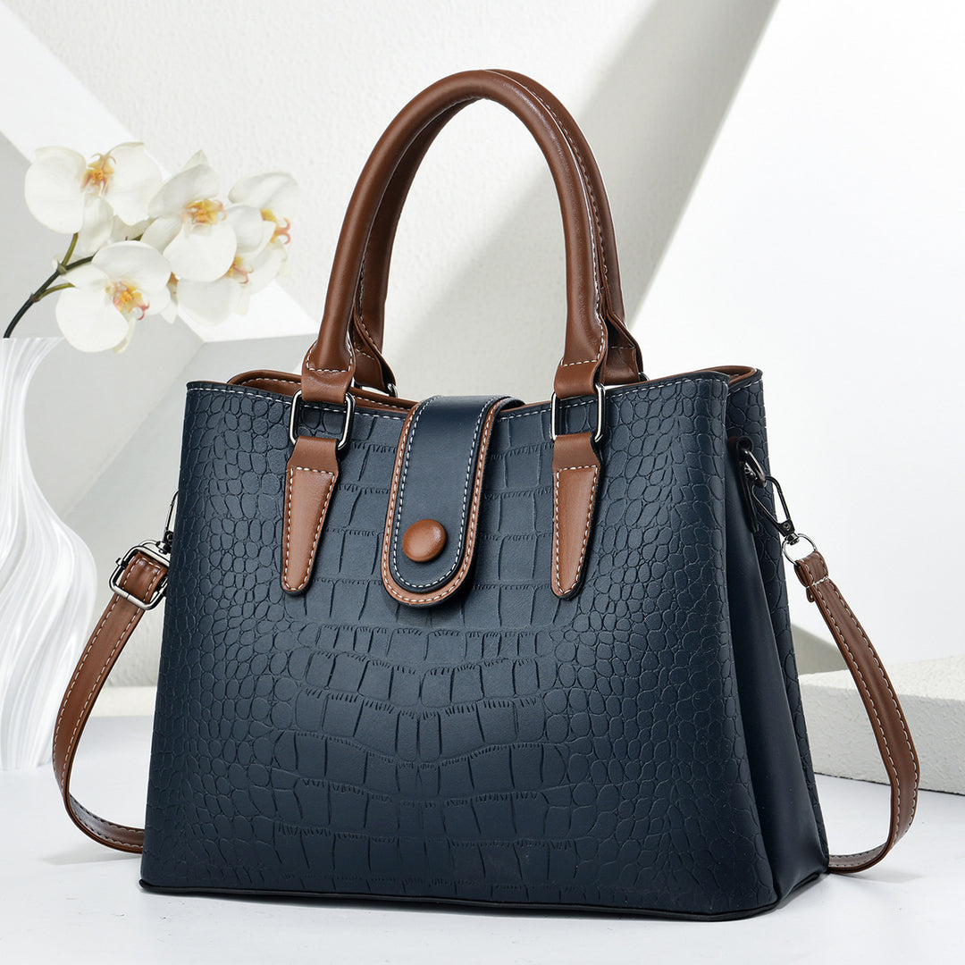 Damen elegante Handtasche mit Kroko-Prägung und praktischem Schultergurt Nord Taschen