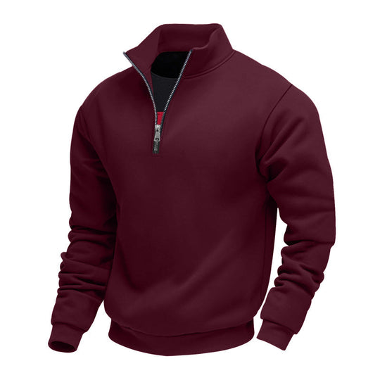 Herren sportlicher Sweatshirt mit modernem Stehkragen und Reißverschluss - Arvani
