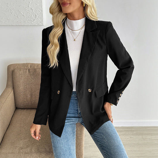 Damen Eleganter Blazer mit Knopfdetails und ausgefallenem Schnitt Nord Taschen