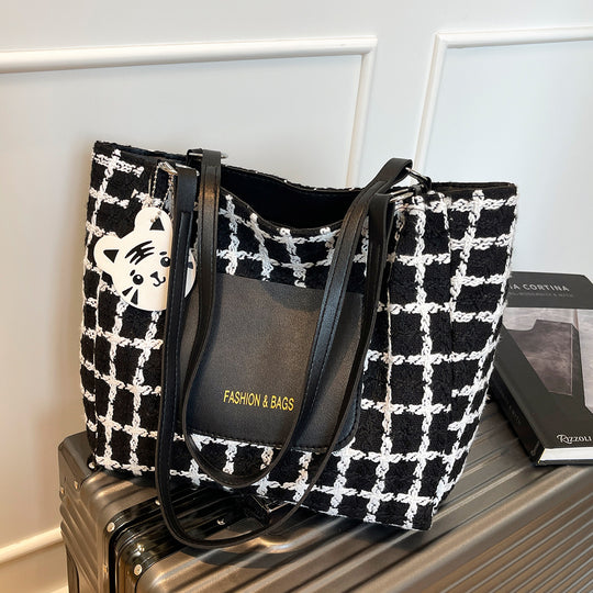 Damen modische Tragetasche im eleganten Karomuster Nord Taschen