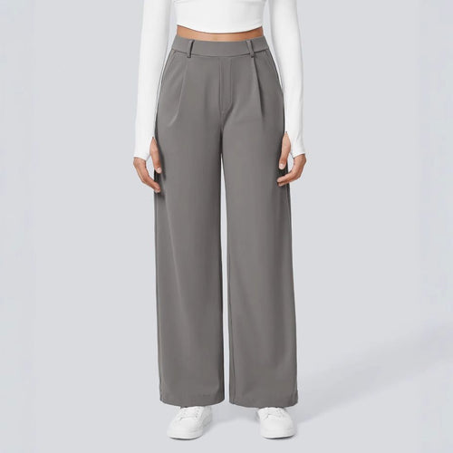 Damen Weite High‑Waist Palazzo‑Hose mit Bundfalten und Eingrifftaschen Nord Taschen