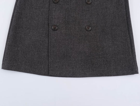 Damen Midirock im A-Linien-Cut mit doppelreihiger Knopfleiste und Taillengürtel Nord Taschen
